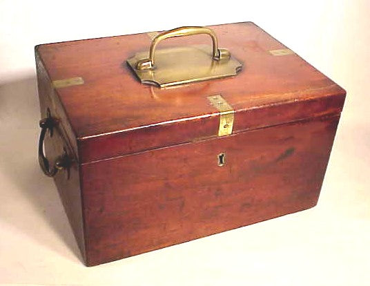 Handsome antique mahogany strong box
