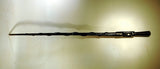 Handsome black painted folk carved cane