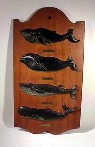 Handsome carved and painted whale board