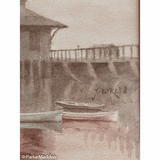 Jane Brewster Reid Watercolor Steamboat Wharf Nantucket