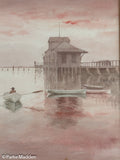Jane Brewster Reid Watercolor Steamboat Wharf Nantucket
