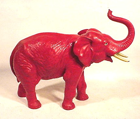 Large size red painted ELEPHANT DOORSTOP.