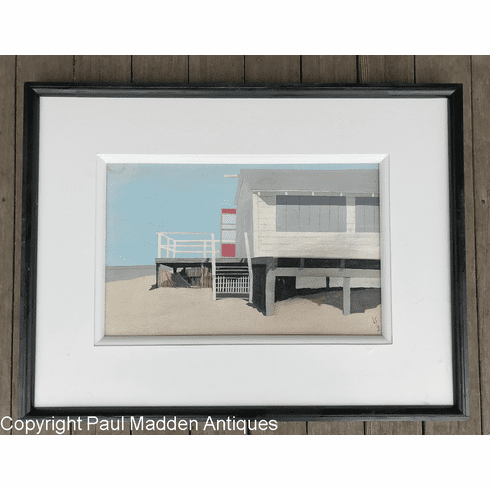 Madaket Bath House Painting by Nantucket Artist John Austin