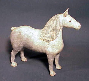 Miniature carved and painted wooden horse