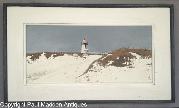 Nantucket Brant Point Lighthouse in Winter by John Austin