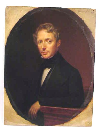 Oil on board - portrait by Vigneron