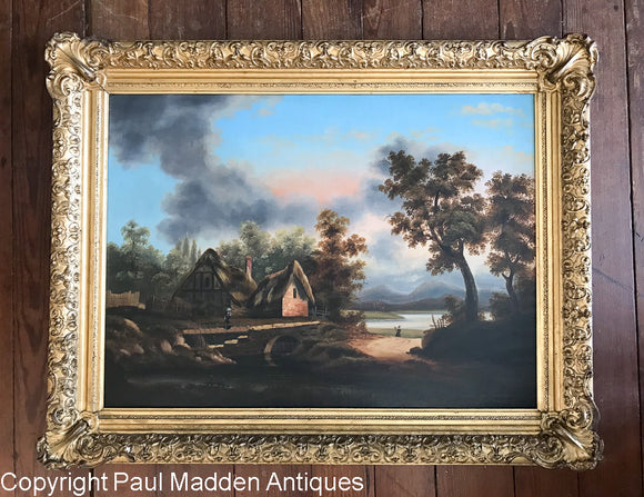 Oil on canvas landscape attributed to Thomas Chambers