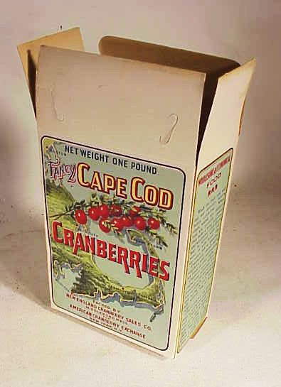 Old vintage cardboard box Cape Cod Cranberries.