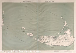 Original 1891 Walker Map of Nantucket
