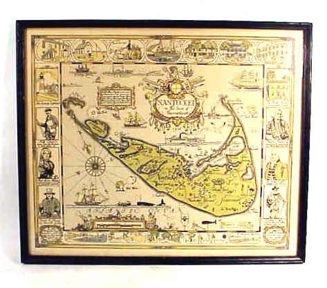 Original Tony Sarg printed map of Nantucket