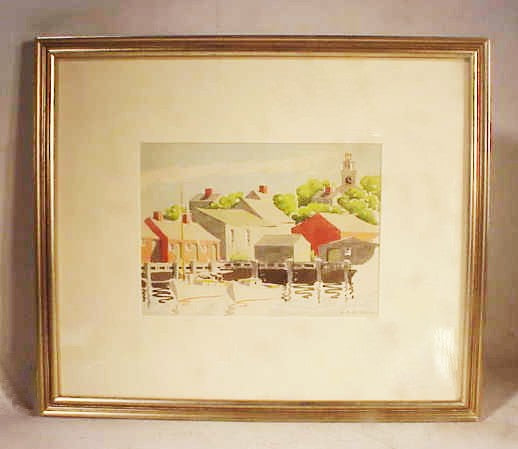 Original watercolor of Nantucket by D&R BEERS