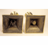 Pair antique brass Federal period candlesticks