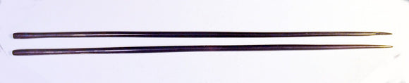 Pair antique BRASS knitting needles
