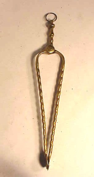 Pair antique brass pipe tongs