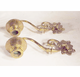 Pair antique brass wall sconces
