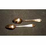 Pair antique silver teaspoons no marks