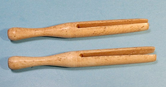 Pair antique whalebone clothes pins