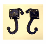 Pair antique wrought iron SHUTTER DOGS