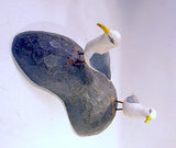 Pair carved and painted mounted SEAGULLS