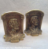 Pair of Antique Cast Brass Lincoln Bookends