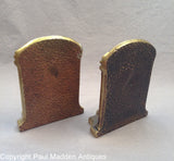 Pair of Antique Cast Brass Lincoln Bookends
