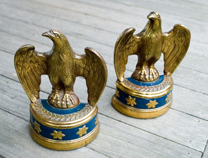 Pair of Bronze Clad Eagle Bookends by Marion Bronze