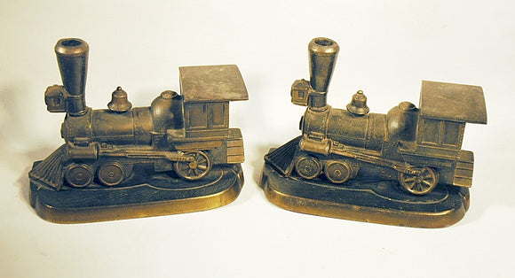 Pair of vintage LOCOMOTIVE bookends