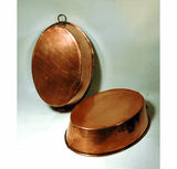 Pair of vintage oval copper pans