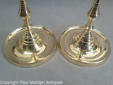 Rare 16th C. Matching Pair of Flemish Brass Candlesticks