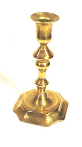 Rare 18th C. brass candlestick