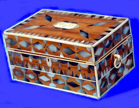 Rare and choice antique scrimshaw box