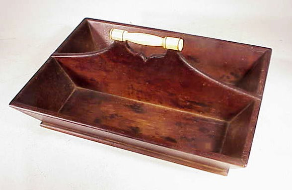 Rare and choice antique scrimshaw cutlery tray