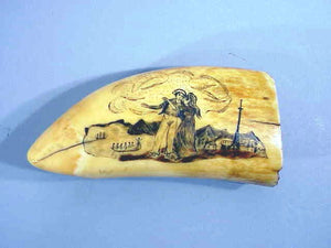 Rare and choice antique scrimshaw tooth SAILOR'S FAREWELL
