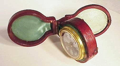 Rare and choice antque traveling barometer/compass and case