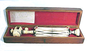 Rare and important scrimshaw swift with original box