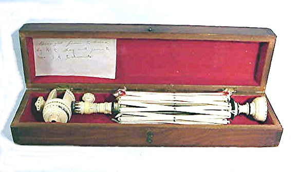 Rare and important scrimshaw swift with original box