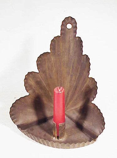 Rare antique American tin CORNER candle holder