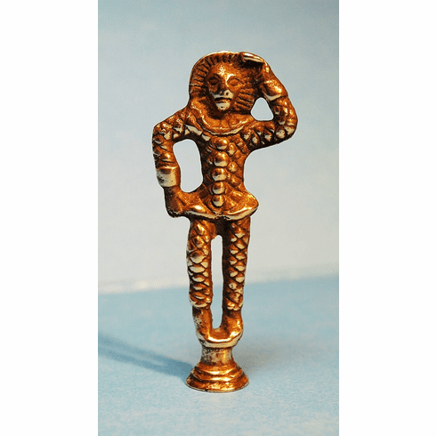 Rare antique brass HARLEQUIN pipe tamper