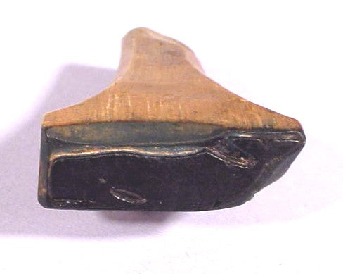 Rare antique carved wooden WHALE STAMP