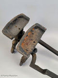 Rare Antique Cast Iron Lobster Andirons