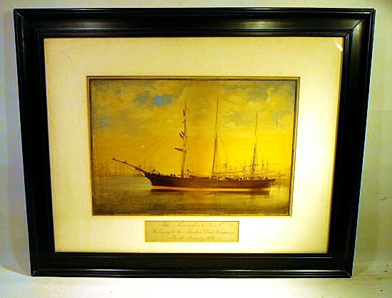 Rare antique colored photograph of schooner ALEXANDER NICOL