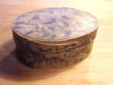 Rare antique  feather painted and decorated oval box