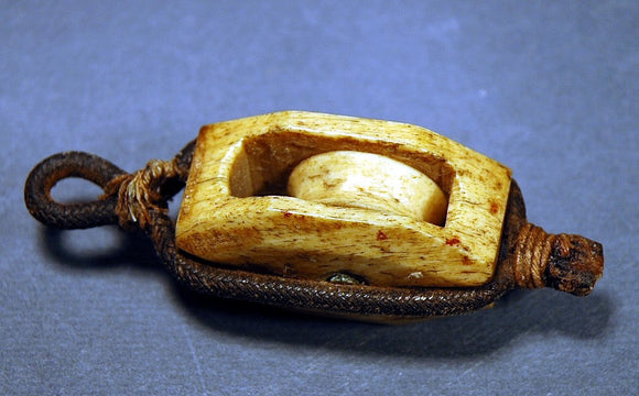 Rare antique miniature scrimshaw block