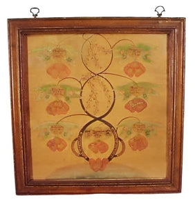 Rare Antique Nantucket Family Tree Watercolor