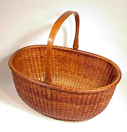 Rare antique oval Nantucket basket by Capt A.J. Sandsbury