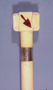 Rare antique scrimshaw cane with MASONIC inlays