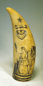 Rare antique scrimshaw MASONIC tooth