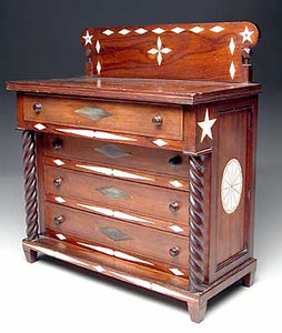 Rare antique scrimshaw miniature chest of drawers