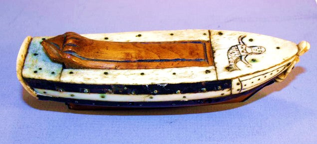 Rare antique scrimshaw SHIP HULL snuff box – Paul Madden Antiques