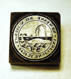 Rare antique seal/stamp with whaling scene 1848.